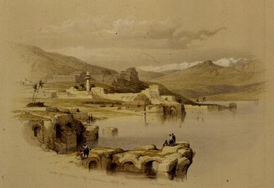 Tiberias from the Walls, Saffet in the Distance, 22 april 1839, skylt 37 från volym I av 