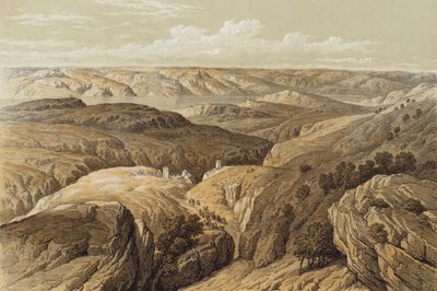 Vildmarken Engedi (färg litho) av David (after) Roberts