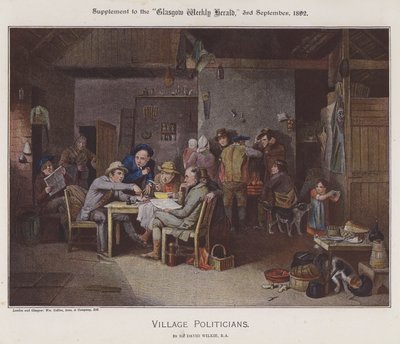Bypolitiker (färg litho) av David (after) Wilkie