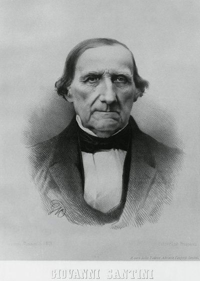 Porträtt av Giovanni Santini (1787-1877), italiensk astronom, matematiker och vetenskapsman av John Ward Dunsmore