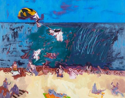 Strand med paraglider av David Alan Redpath Michie