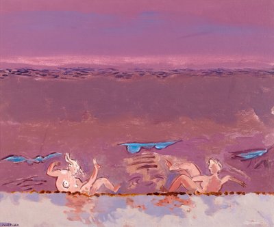 Frolic, ca 1986 (olja på hårdpapp) av David Alan Redpath Michie