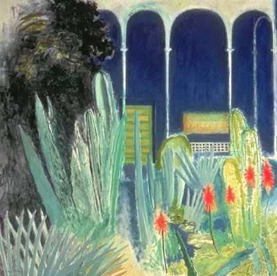In the Majorelle Gardens (olja på duk) av David Alan Redpath Michie