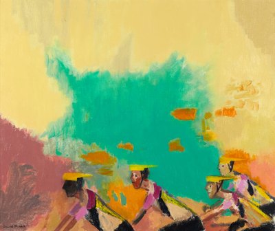 The Cyclists, c.1997-98 (olja på duk) av David Alan Redpath Michie