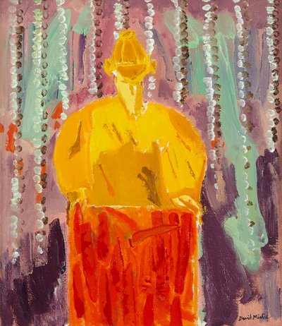 Kvinna med morötter, ca 2003 (olja på duk) av David Alan Redpath Michie