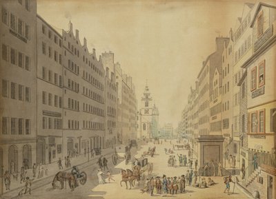 Utsikt över High Street i Edinburgh från öster, 1793 av David Allan