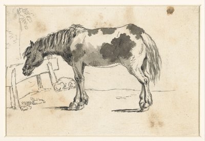 Stående häst och en liggande hund av David Alphonse de Sandoz Rollin