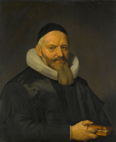 Porträtt av Anthony de Wale (1573-1639). Professor i teologi vid universitetet i Leiden av David Bailly