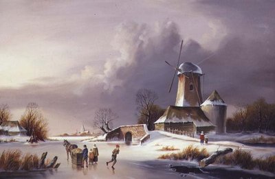 Holländska frysta flodlandskap av David Beatty