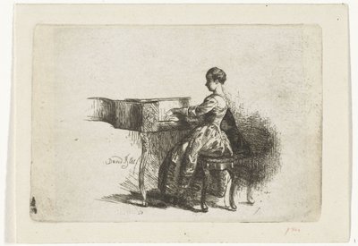 Flicka vid pianot av David Bles