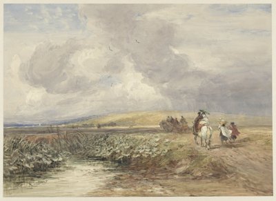Landskap med resenärer av David Cox (I)