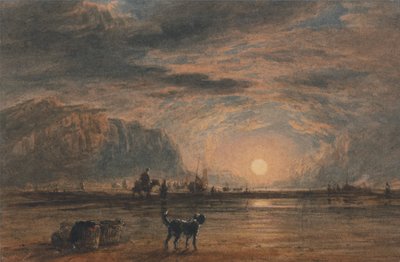Strandscen - soluppgång av David Cox