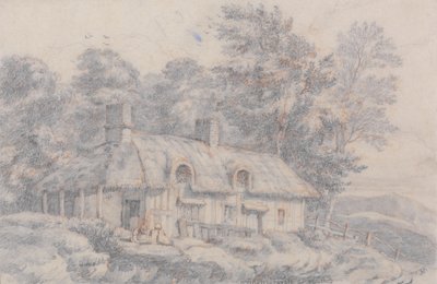 Stuga i Herefordshire, ca 1820 (grafit på papper) av David Cox