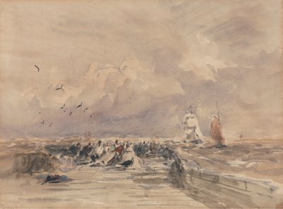 Dieppe Pier, Stiff Breeze av David Cox