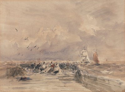 Dieppe Pier, hård vind av David Cox