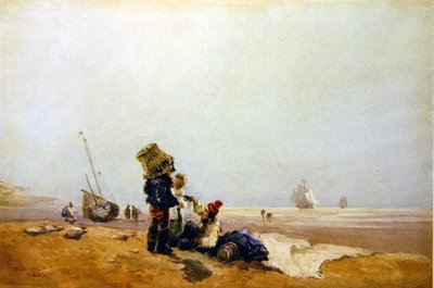 Fiskare på stranden av David Cox