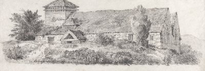 Llanfair Church, North Wales för en avhandling om landskapsmålning och effekt i vattenfärger av David Cox