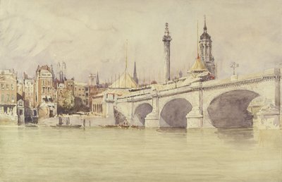 London Bridge, 1831 (wc with bodycolour over graphite on paper) av David Cox