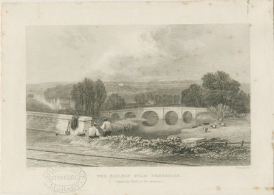 Penkridge Town - Railway and Bull Bridge: stålgravyr, nd [c 1839] av David Cox