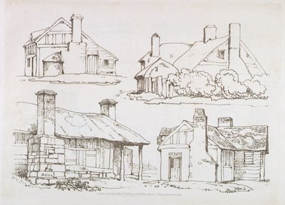 Plåt 3 från Progressive Lessons on Landscape for Young Beginners, 1816 (mjuk markets etsning) av David Cox