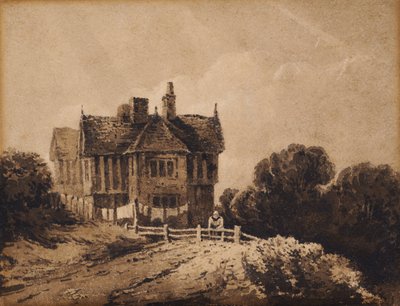 Studie av gammalt hus av David Cox