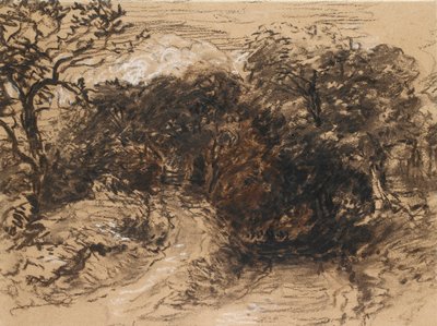 En ihålig körfält nära Harborne, Derbyshire, 1800-talet av David Cox the elder