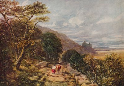 Landsväg som leder till Harlech Castle, 1800-talet, 1938 av David Cox the elder