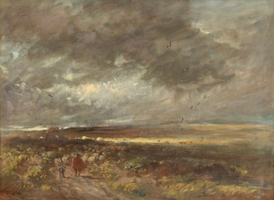 Myrlandskap: herde och får, c1810. av David Cox the elder