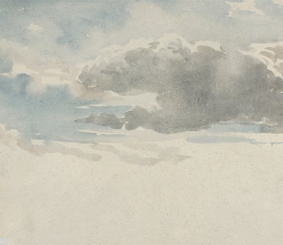 Study of Clouds recto, Study of an Elder Bush by a Fence tergo, 1820-45. av David Cox the elder