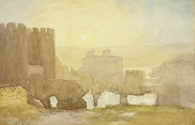 Soluppgång, Conway Castle av David Cox the elder