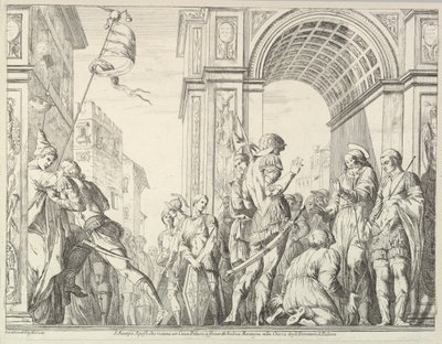 Saint James Cures a Blind Man, från The Story of Saints James and Christopher in the Erem..., 1776. av David Giovanni