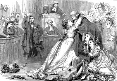 En scen från Trial by Jury, 1875 av David Henry Friston