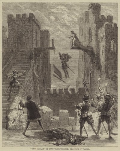 Amy Robsart at Drury-Lane Theatre, the Fate of Varney  av David Henry Friston