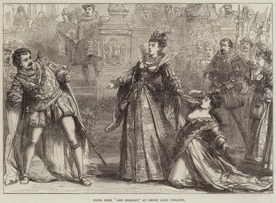 Scen från Amy Robsart, på Drury Lane Theatre av David Henry Friston