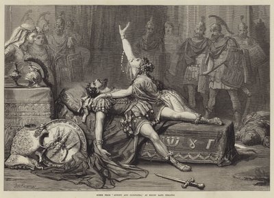 Scen från Antony och Cleopatra, på Drury Lane Theatre av David Henry Friston
