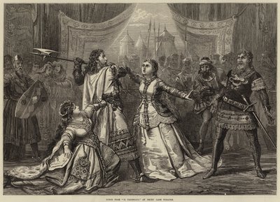 Scen från Il Talismano, på Drury Lane Theatre av David Henry Friston
