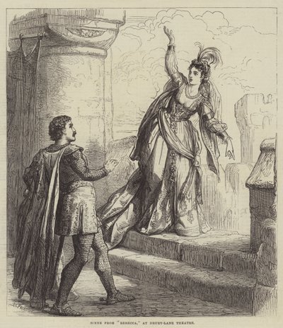 Scen från Rebecca, på Drury-Lane Theatre av David Henry Friston