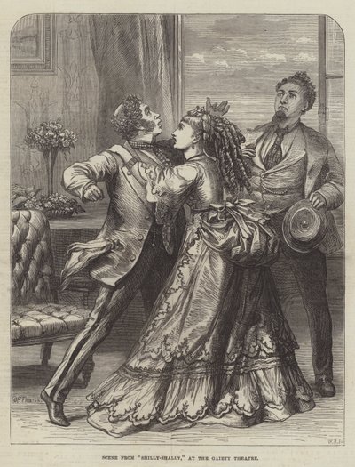 Scen från Shilly-Shally, på Gaiety Theatre av David Henry Friston