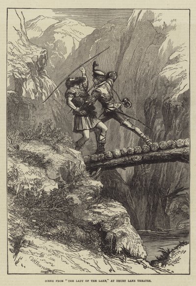 Scen från The Lady of the Lake, på Drury Lane Theatre av David Henry Friston