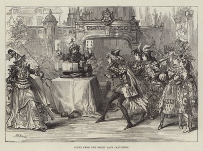 Scen från Drury Lane Pantomime av David Henry Friston