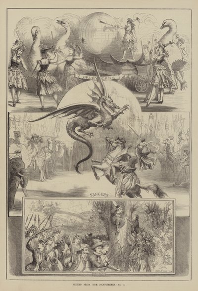 Scener från pantomimerna av David Henry Friston