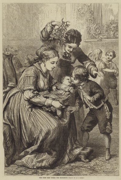 The First Kiss under the Mistletoe  av David Henry Friston