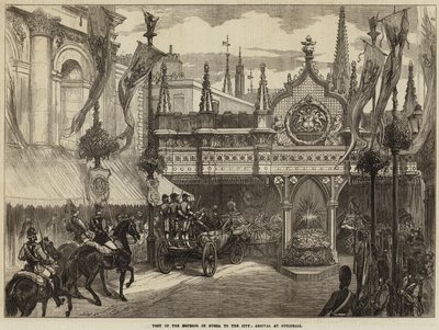 Besök av kejsaren av Ryssland i staden, ankomst till Guildhall av David Henry Friston