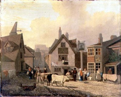 King Street Gates, Norwich (olja på frässkiva) av David Hodgson