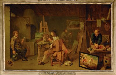 Målare i sin ateljé ... av David III Ryckaert
