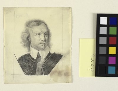 Head and shoulders porträtt av Oliver Cromwell av David Loggan