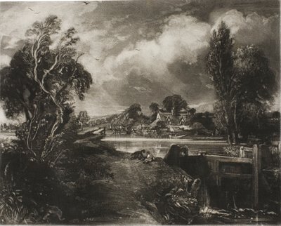 En sluss vid floden Stour, Suffolk av David Lucas