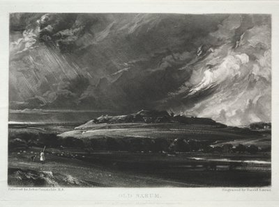 Olika ämnen av landskap, karakteristiska för engelska landskap från bilder målade av John Constable, R.A.: Old Sarum av David Lucas