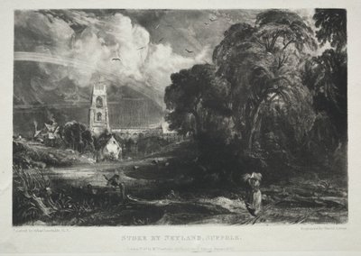 Olika landskapsämnen, karaktäristiska för engelska landskap från bilder målade av John Constable, R.A.: Stoke av Neyland, Suffolk av David Lucas