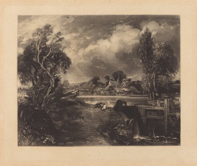 Ett lås på Stouren av David Lucas after John Constable